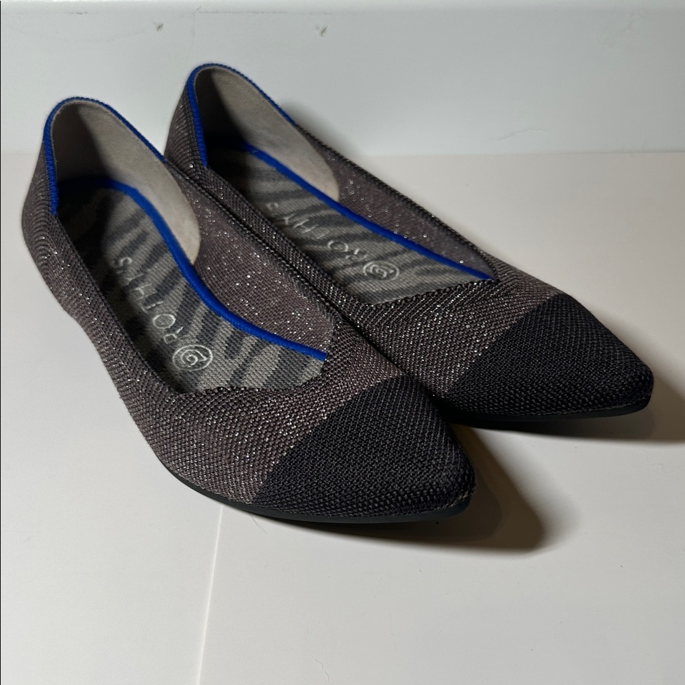 Rothy's The Point -  Black and Gray with glitter